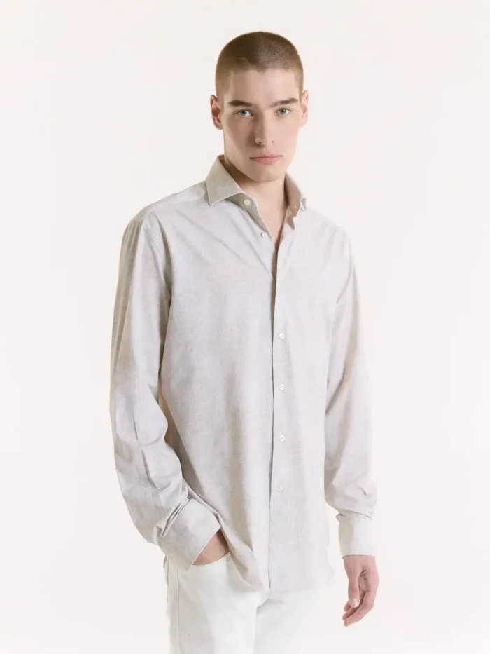 119019BEI-foto-1.jpg CAMISA LISA MELANGE ACTIVE - Imagen 3