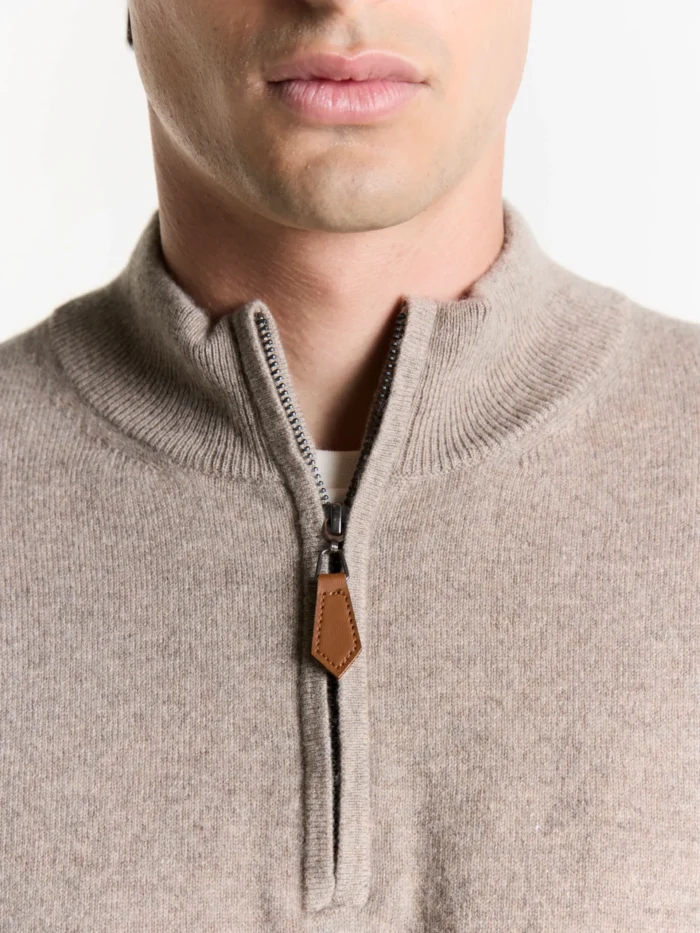 Sweater medio cierre cashmere - Imagen 5