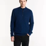 Sweater medio cierre trenzado