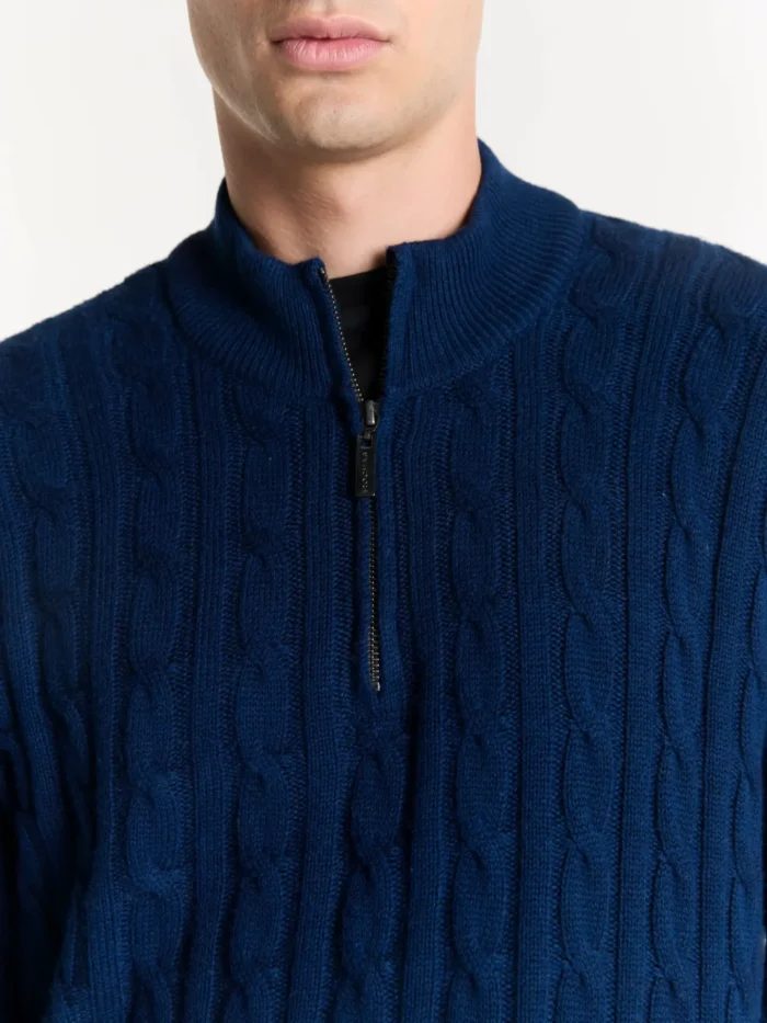 305003#AZU# foto 3 Sweater medio cierre trenzado - Imagen 3