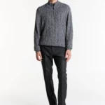 Sweater medio cierre trenzado