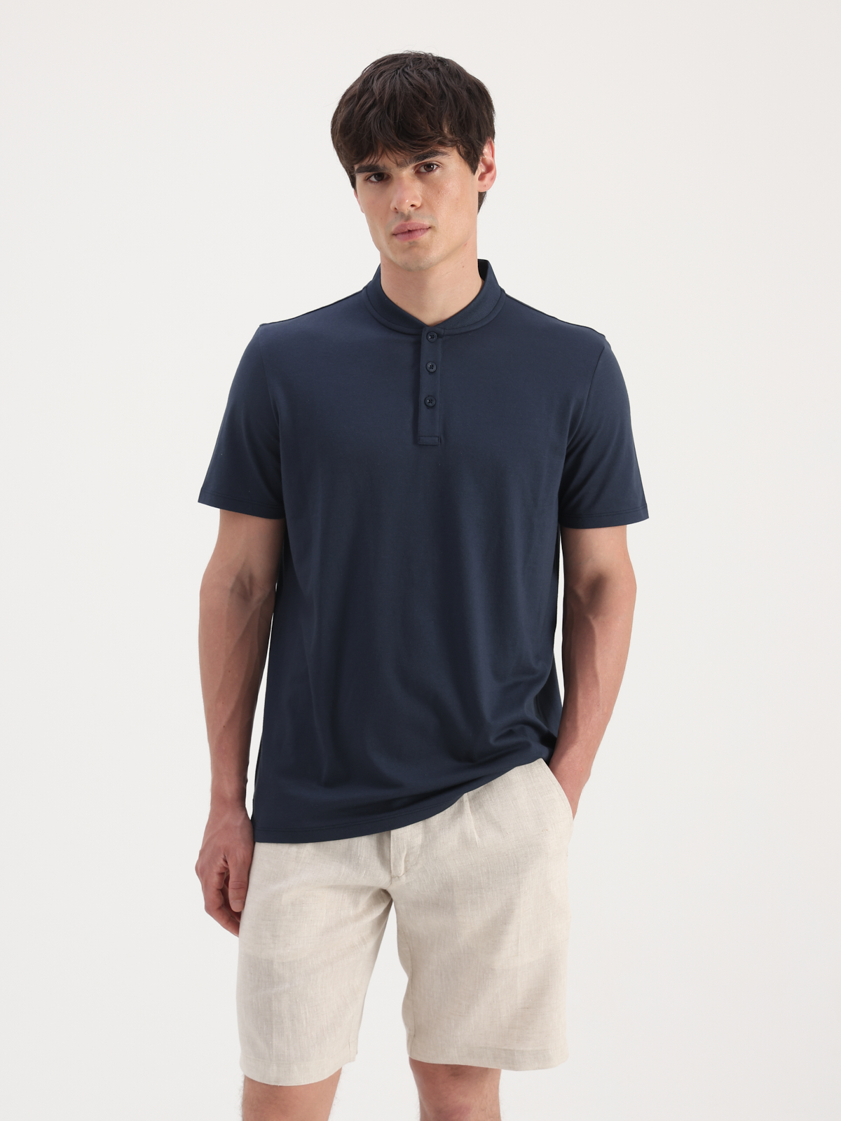 406007AZU-07 T-shirt con botones - Imagen 1