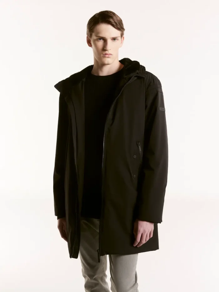 PARKA CAPUCHA CON PIEL