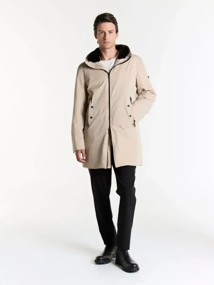 PARKA CAPUCHA CON PIEL - Imagen 3