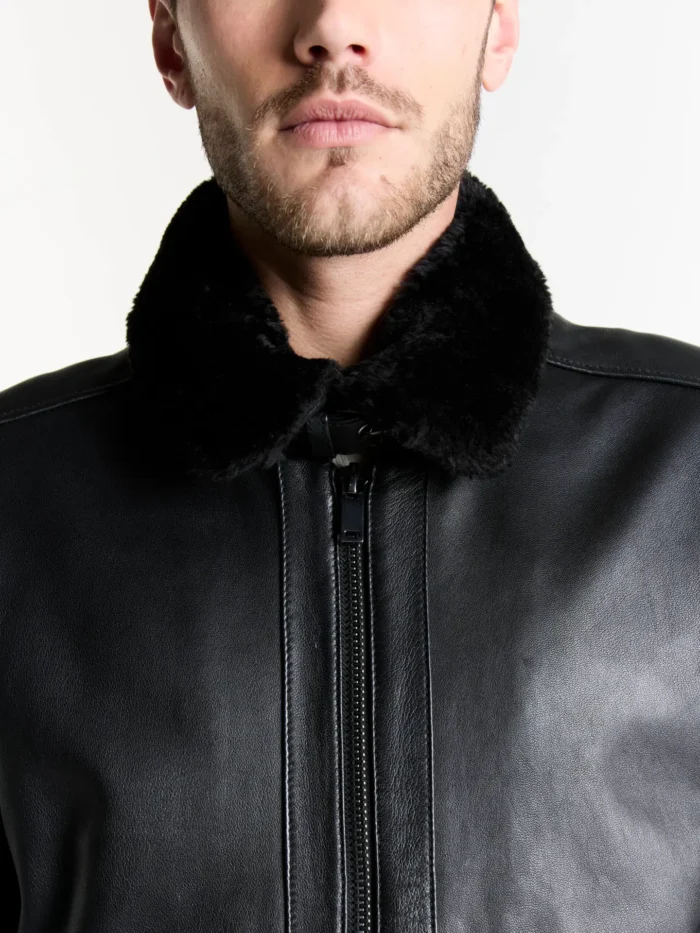 Campera de cuero con piel - Imagen 3