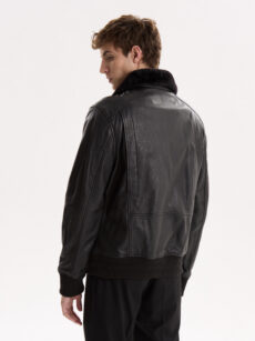 CAMPERA DE CUERO CON PIEL - Imagen 4