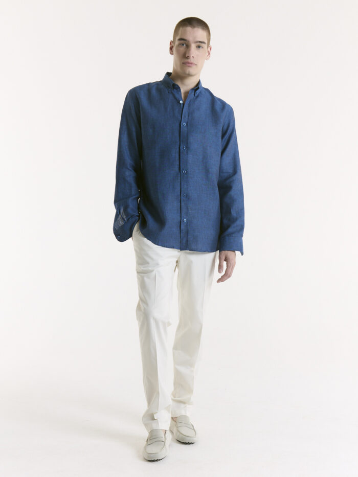 CAMISA DE LINO CUELLO PUNTA BOTON - Imagen 3