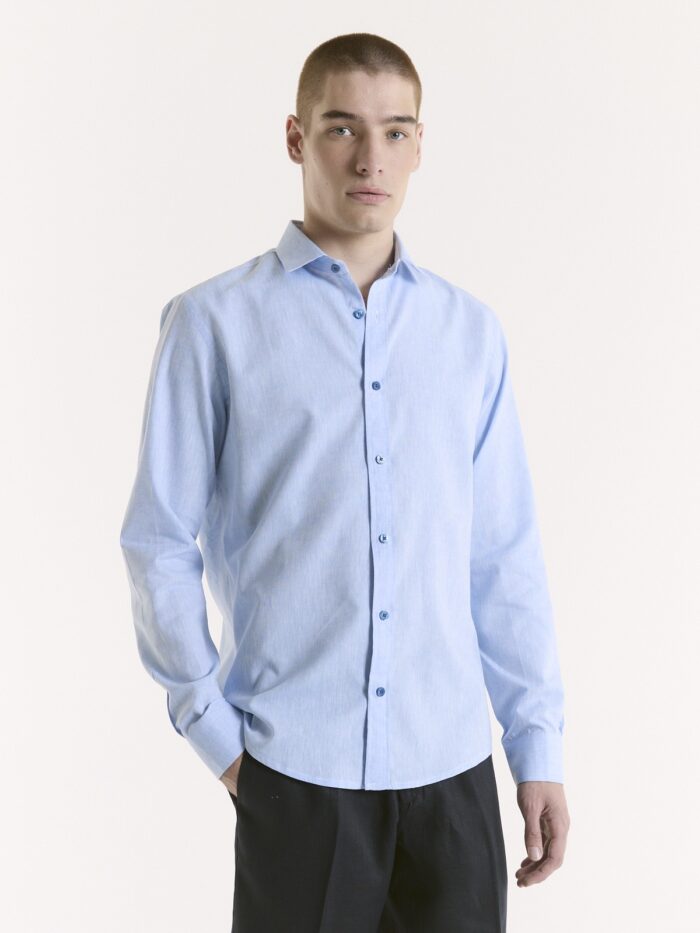 CAMISA DE LINO Y ALGODON - Imagen 1