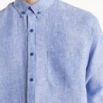 Camisa de Lino punta botón