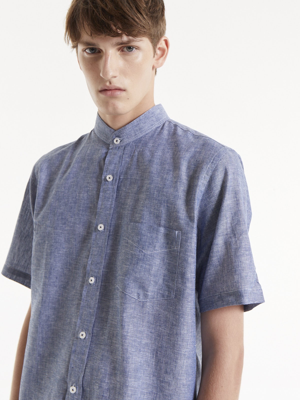 Mao_manga_corta_Rochas_Azul_128001_AZU_3 Camisa mao manga corta - Imagen 1