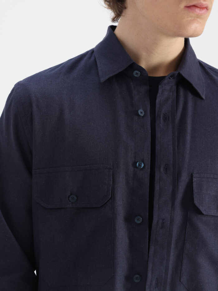 CAMISA CUE SOFT DOBLE BOLSILLO C/TAPA LINO/ALG