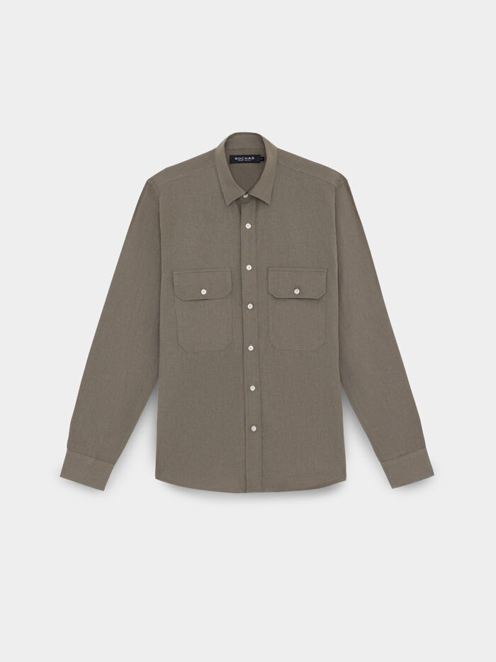 CAMISA CUE SOFT DOBLE BOLSILLO C/TAPA LINO/ALG