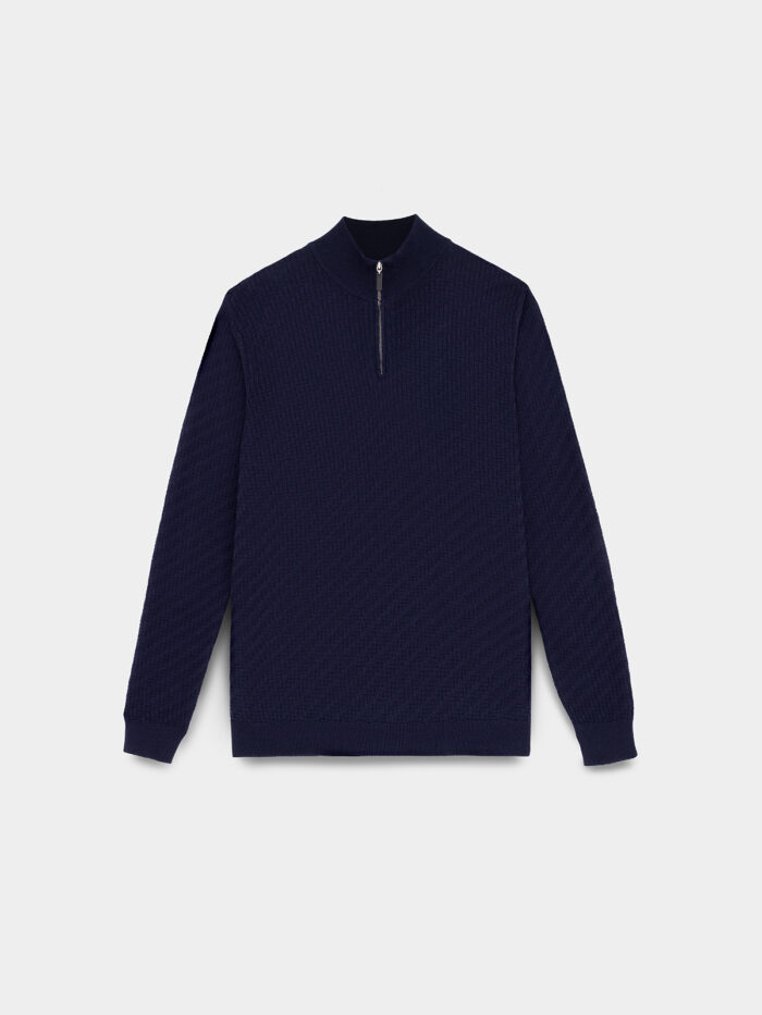 317005AZU-1 SWEATER MEDIO CIERRE ESCALONADO - Imagen 5