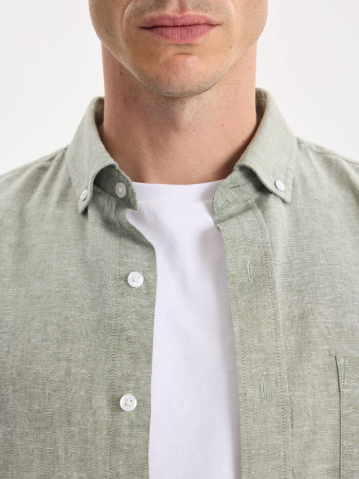 CAMISA LINO ALGODON CON BOLSILLO - Imagen 2