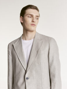 SACO PURO LINO SOLAPA EN PUNTA