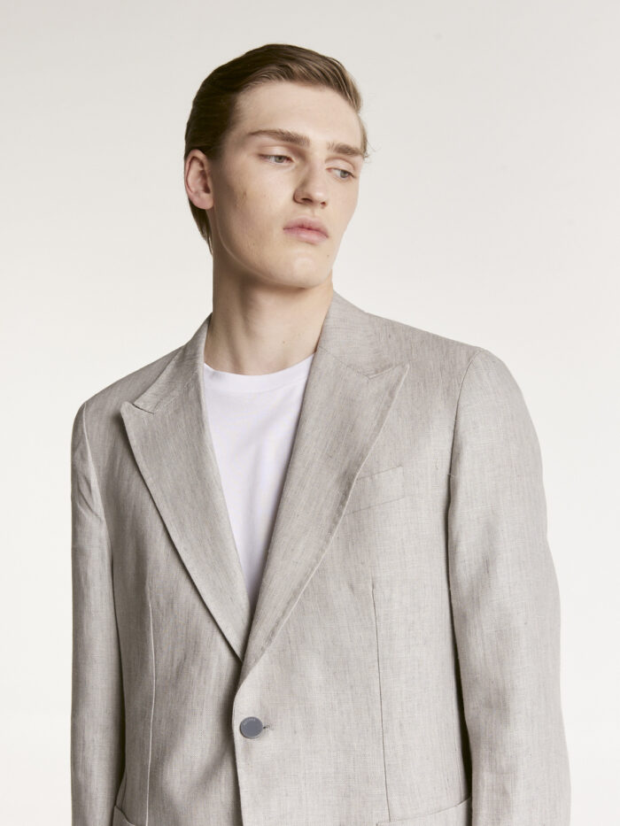 SACO PURO LINO SOLAPA EN PUNTA