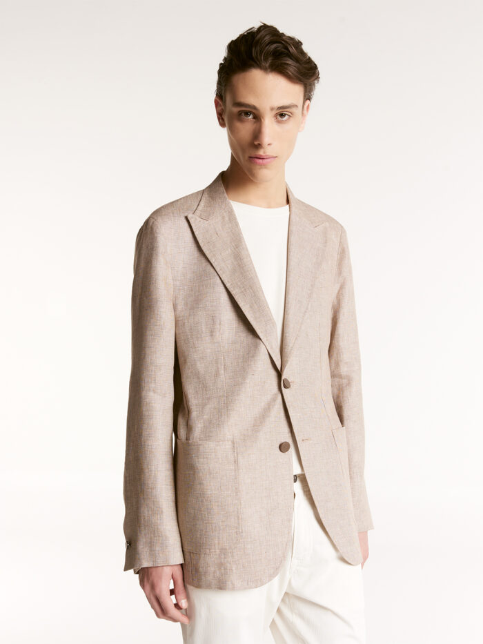 SACO PURO LINO SOLAPA EN PUNTA - Imagen 1