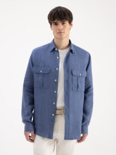 CAMISA LINO DOBLE BOLSILLO
