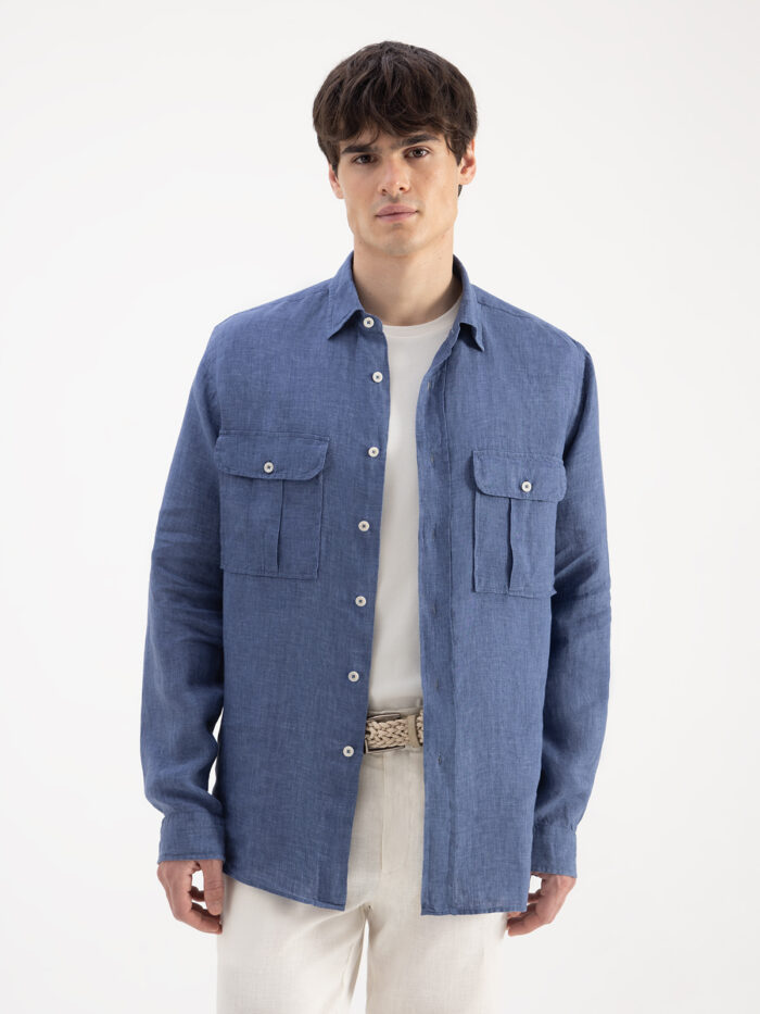 119027CEL-08 CAMISA LINO DOBLE BOLSILLO - Imagen 1