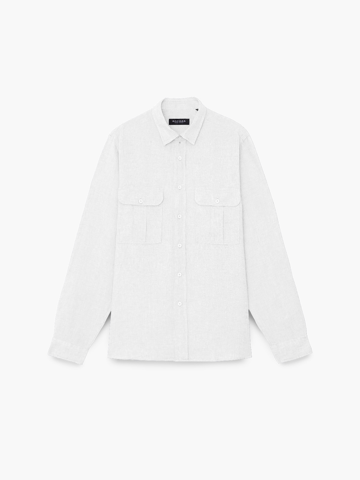 119027_BLANCO CAMISA LINO DOBLE BOLSILLO - Imagen 1