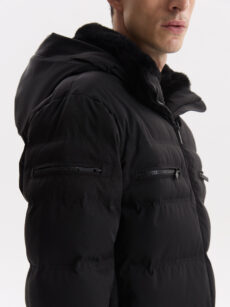 CAMPERA CAPUCHA CON PIEL - Imagen 4