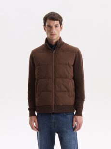 CAMPERA GAMUZA MANGAS TEJIDAS