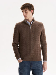 Sweater 1/2 Cierre Trenzado - Imagen 3