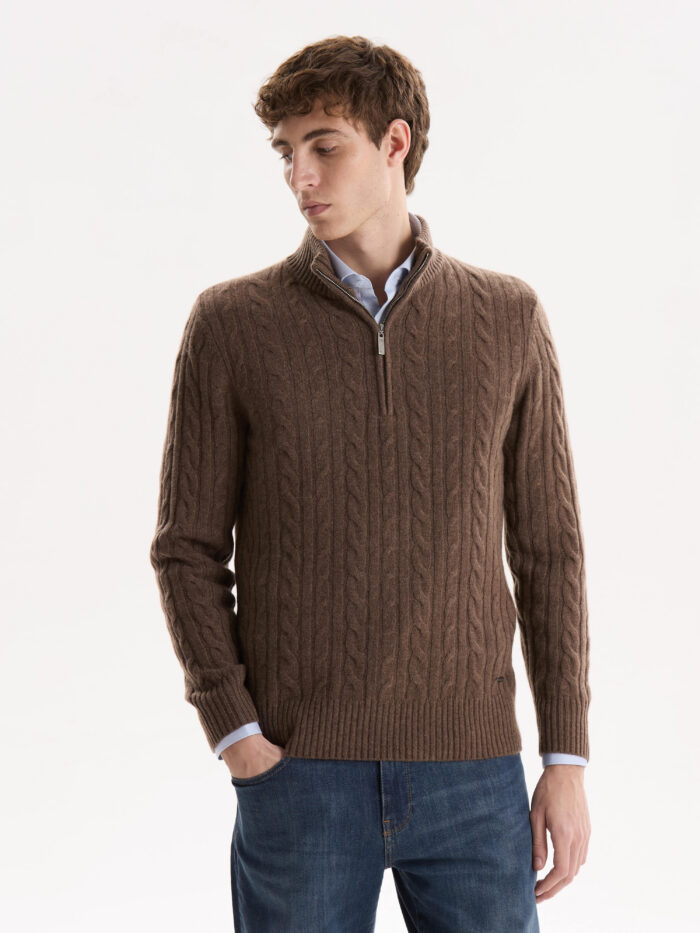 Sweater 1/2 Cierre Trenzado - Imagen 3