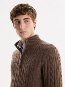 Sweater 1/2 Cierre Trenzado