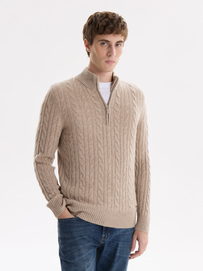 Sweater 1/2 Cierre Trenzado - Imagen 3