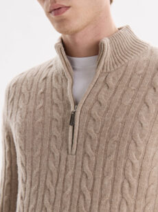 Sweater 1/2 Cierre Trenzado