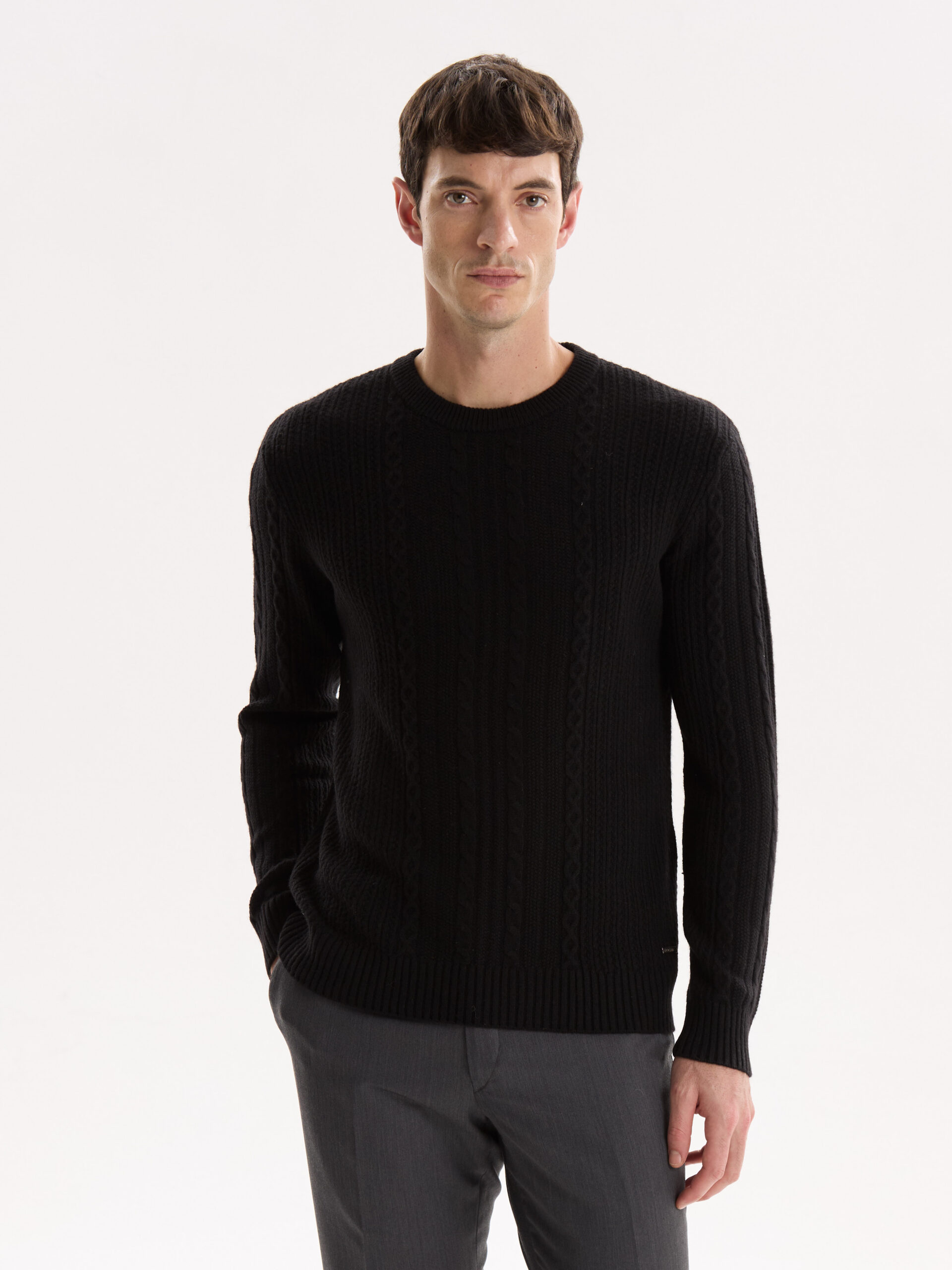 ROCHAS07MAY_1270 SWEATER CUELLO REDONDO TRAMADO - Imagen 1
