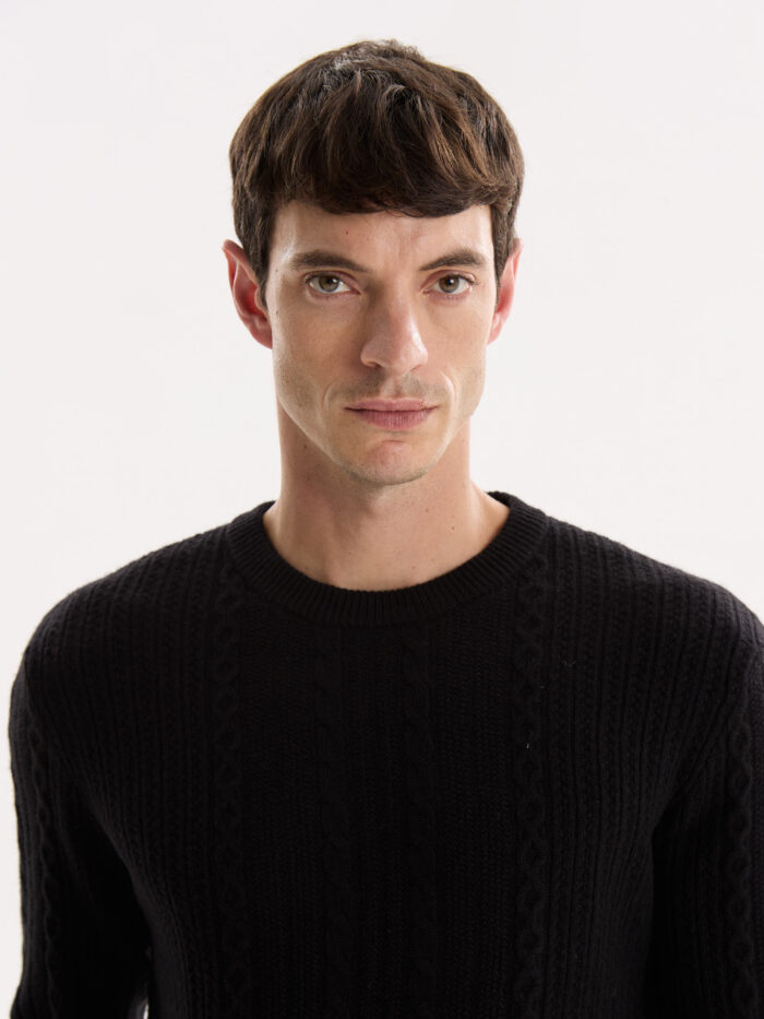 SWEATER CUELLO REDONDO TRAMADO - Imagen 4