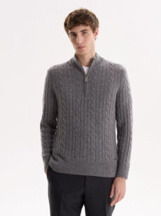 Sweater 1/2 Cierre Trenzado - Imagen 2