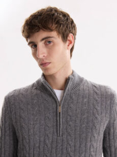 Sweater 1/2 Cierre Trenzado